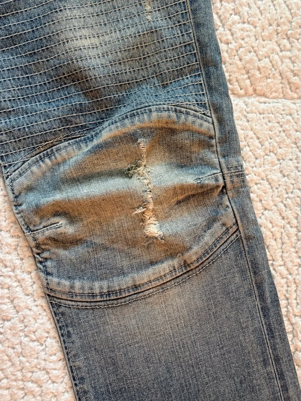 True Religion Men's Skinny Fit Distressed Blue Jeans Size 33
